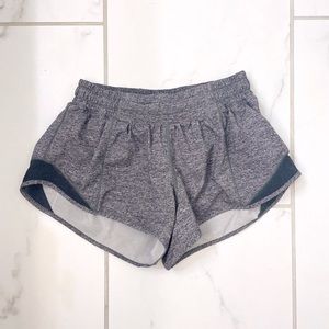 Grey lulu lemon hotty hot low rise 2.5 shorts size 4